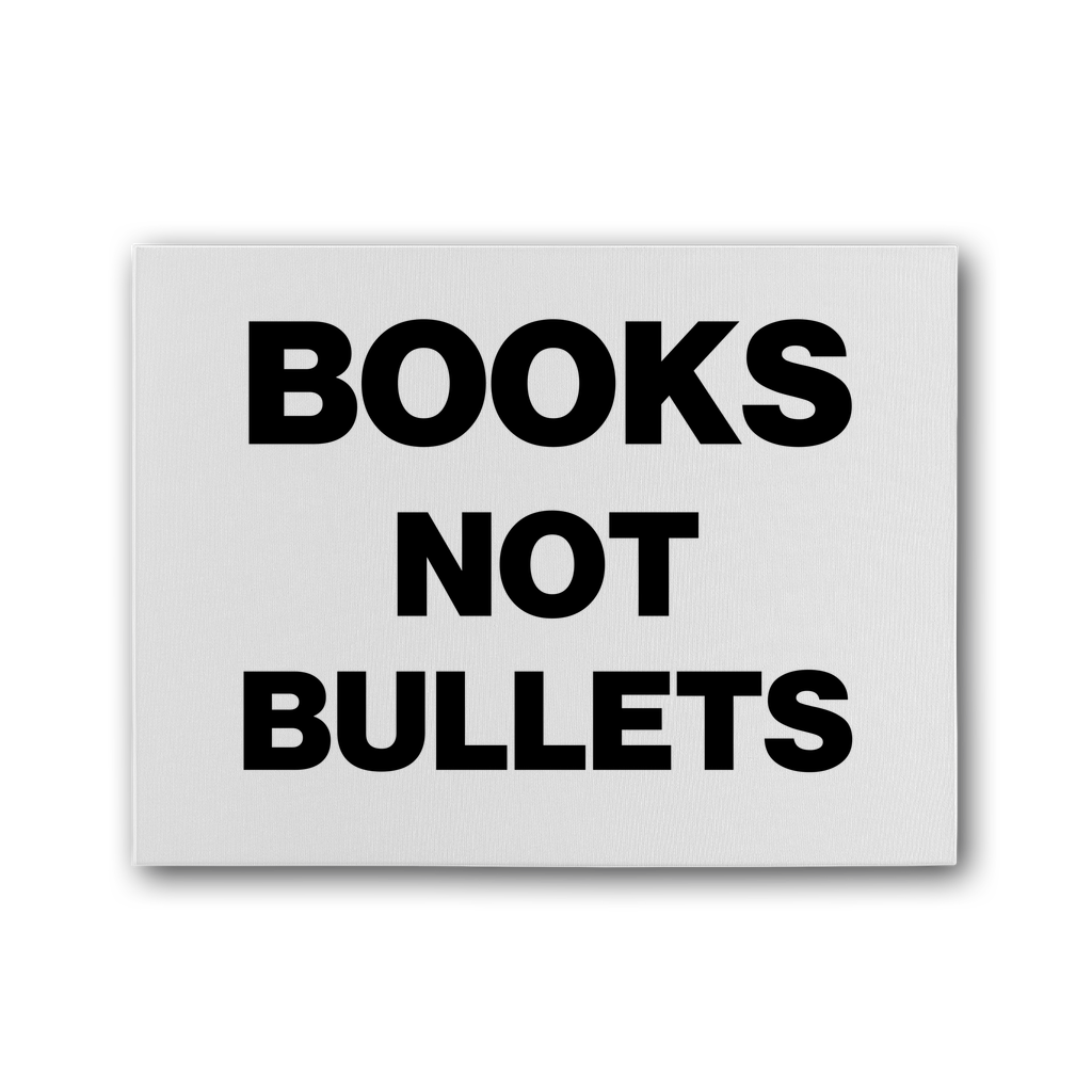 Books Not Bullets Premium Stretched Canvas