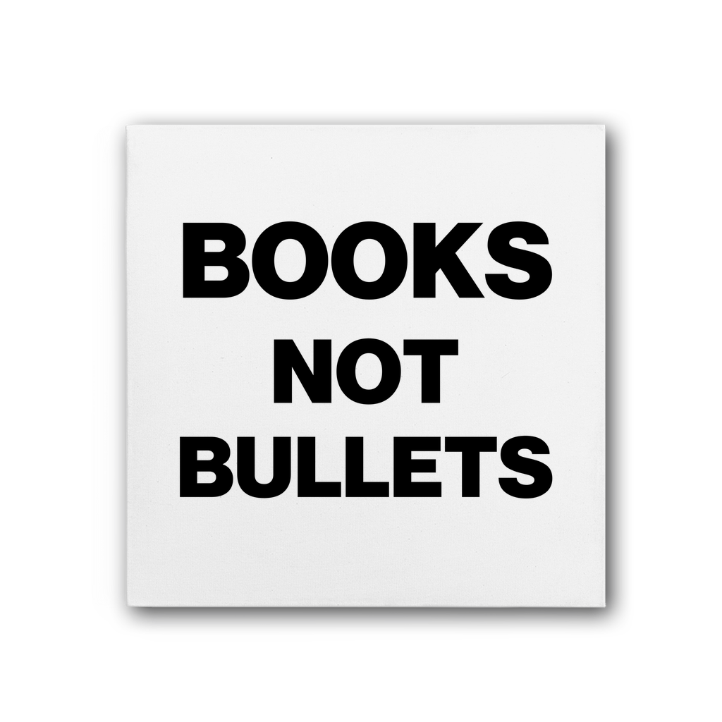 Books Not Bullets Premium Stretched Canvas