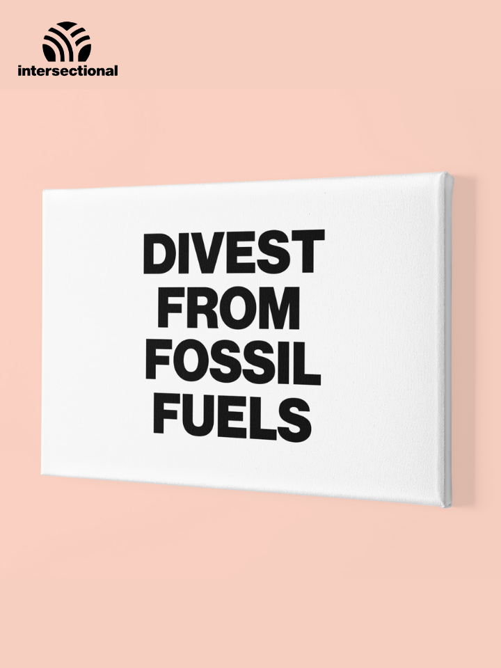Divest From Fossil Fuels Premium Stretched Canvas