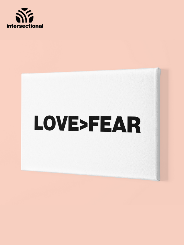 Love>Fear Premium Stretched Canvas