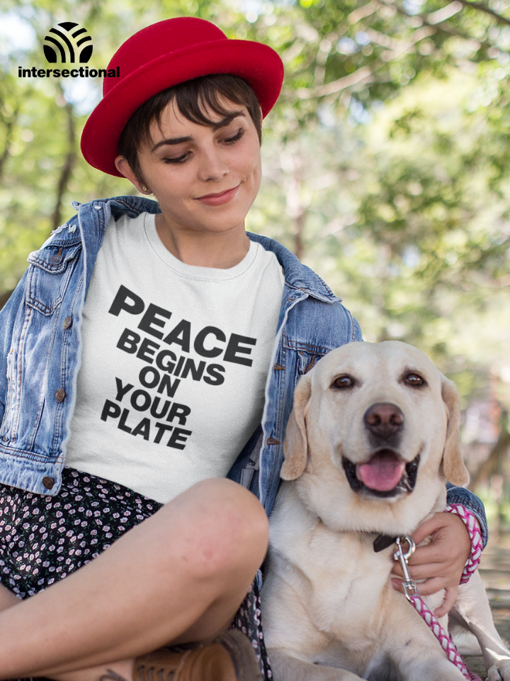 Peace Begins On Your Plate Organic Women's T-Shirt