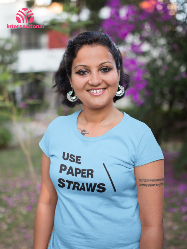 Use Paper Straws Organic Women's T-Shirt