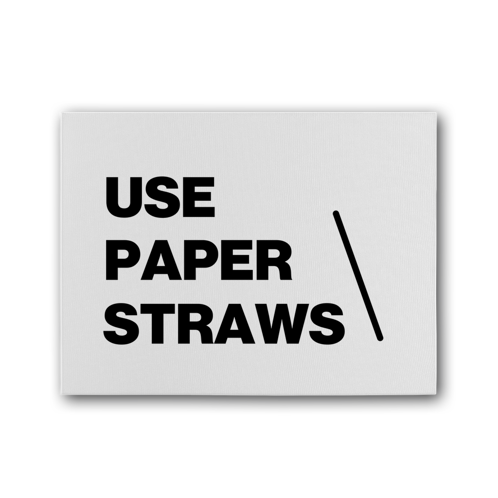 Use Paper Straws Premium Stretched Canvas