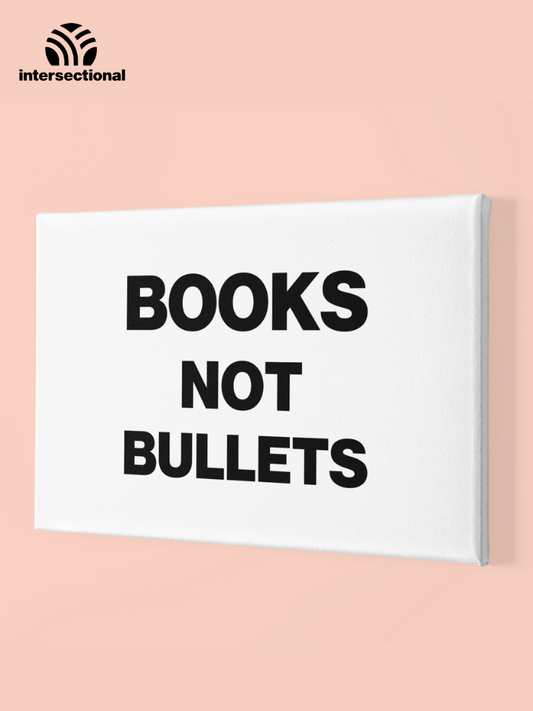 Books Not Bullets Premium Stretched Canvas