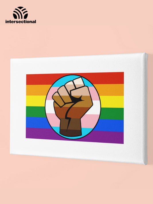 Human Rights Are LGBTQ Rights Premium Stretched Canvas