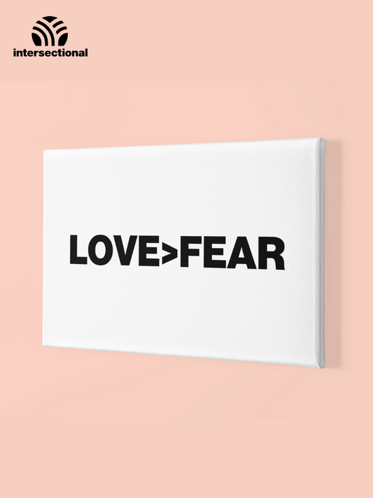 Love>Fear Premium Stretched Canvas