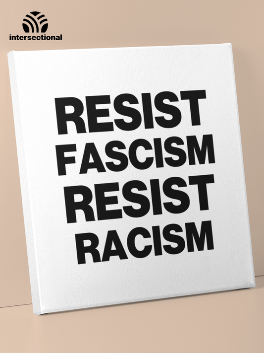 Resist Fascism Resist Racism Premium Stretched Canvas