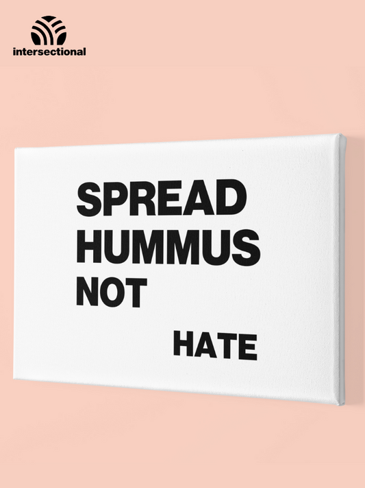 Spread Hummus Not Hate Premium Stretched Canvas