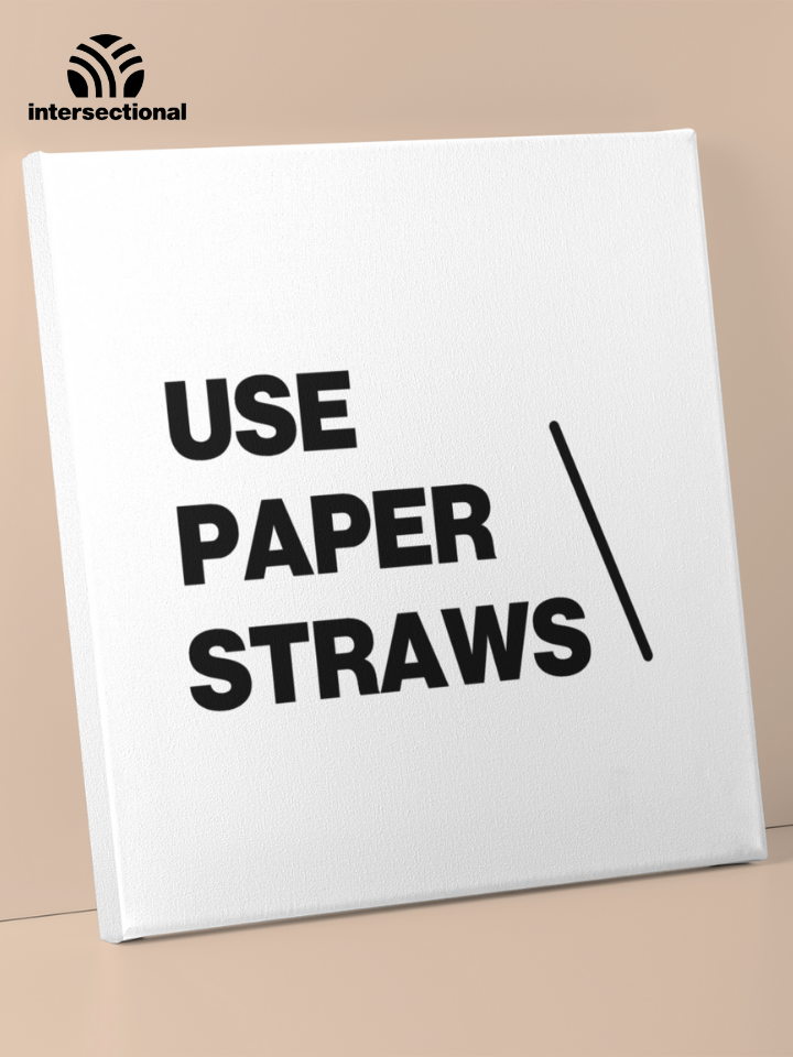 Use Paper Straws Premium Stretched Canvas